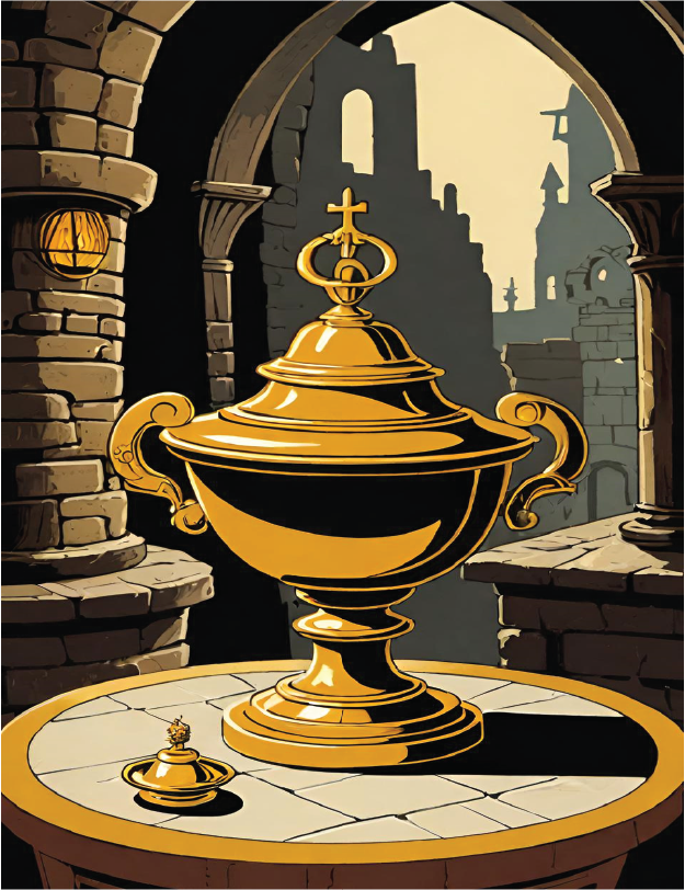 Artifact card art &mdash; golden relic