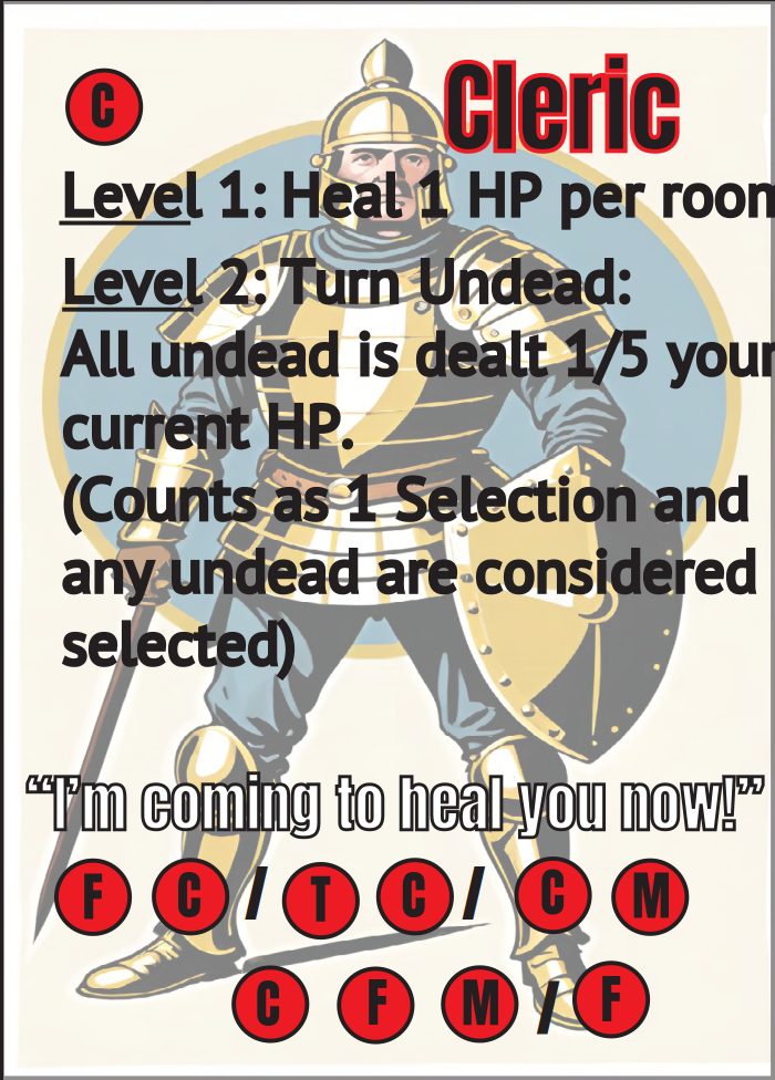 Cleric class card