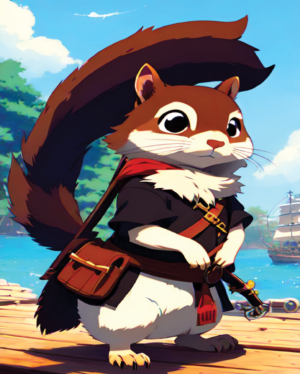 Letter of Marque pirate squirrel logo