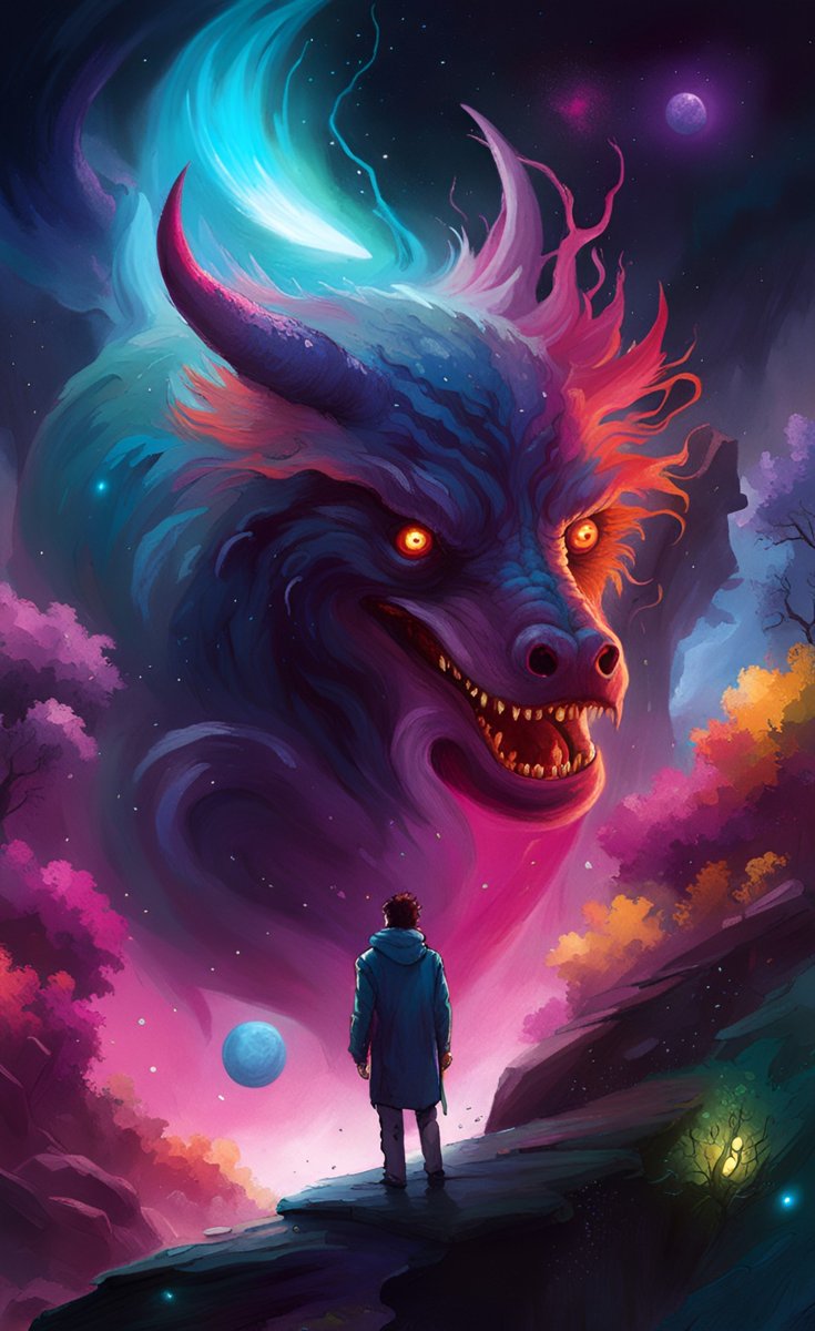 Star Lords art &mdash; facing a cosmic beast